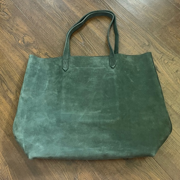 Madewell Suede Green Transport Tote Bag - Picture 3 of 6